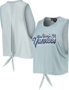THE WILD COLLECTIVE Women's The Wild Collective Light Blue New York Yankees Open Back Twist-Tie Tank Top