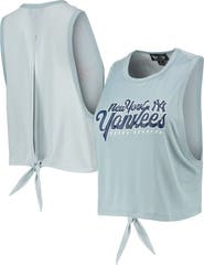 THE WILD COLLECTIVE Women's The Wild Collective Light Blue New York Yankees Open Back Twist-Tie Tank Top
