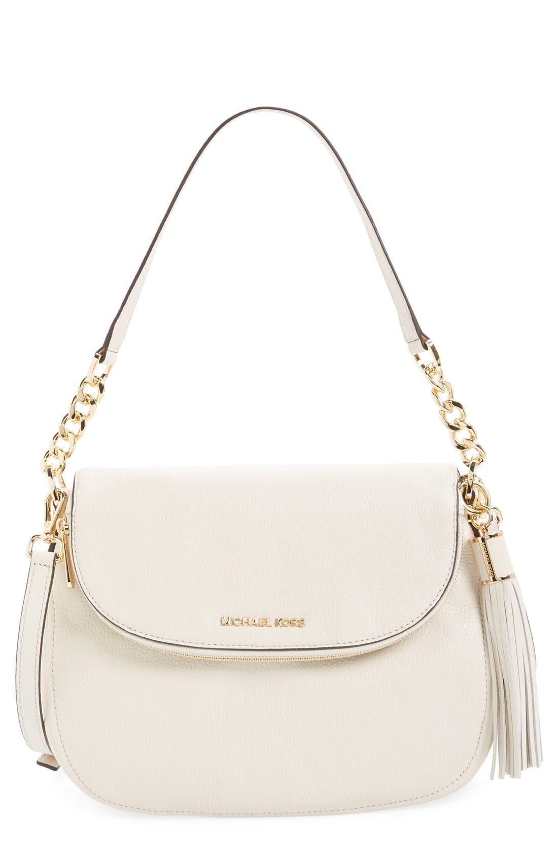 'Bedford Tassel - Medium' Convertible Leather Shoulder Bag (Nordstrom Exclusive), Main, color, ECRU