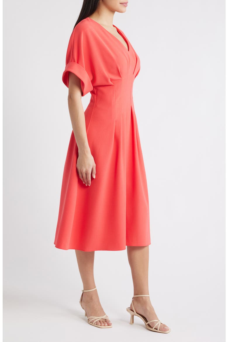 Dolman Sleeve Midi Dress, Alternate, color, CORAL