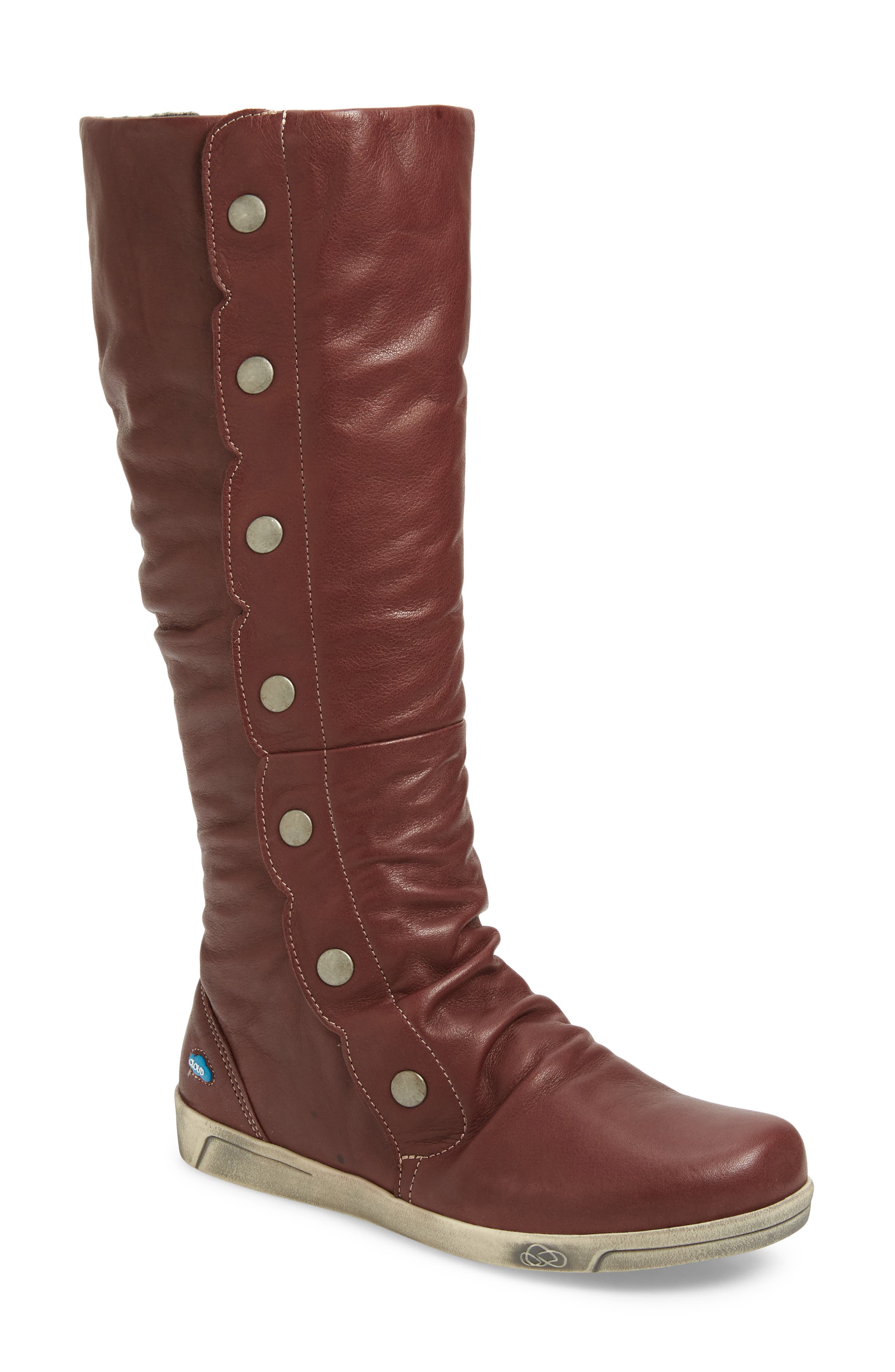 Avior Knee High Boot, Main, color, BORDEAUX LEATHER