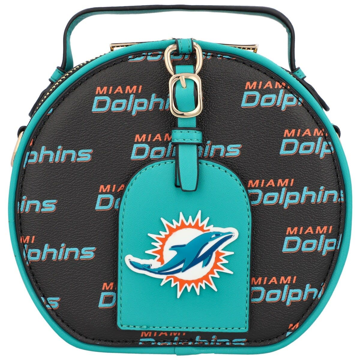 CUCE Miami Dolphins Repeat Logo Round Bag, Main, color, 