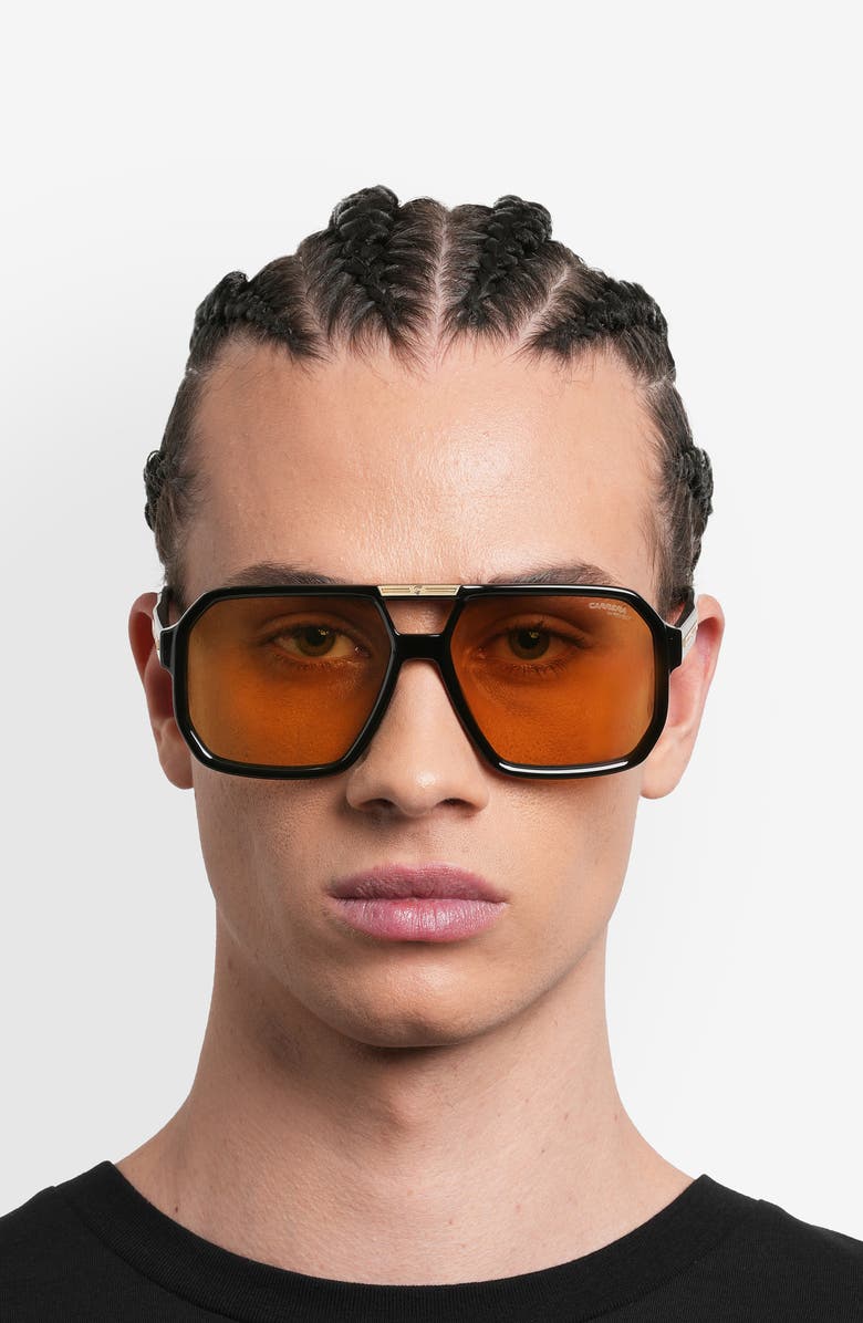 Carrera Eyewear Victory 60mm Square Sunglasses, Alternate, color, Black Yellow