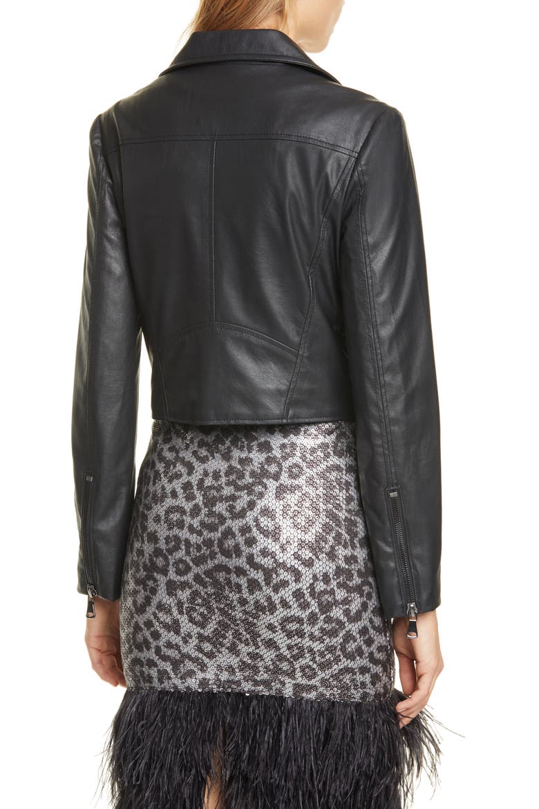 Inside Job Faux Leather Jacket, Alternate, color, BLK VGN LEATHER