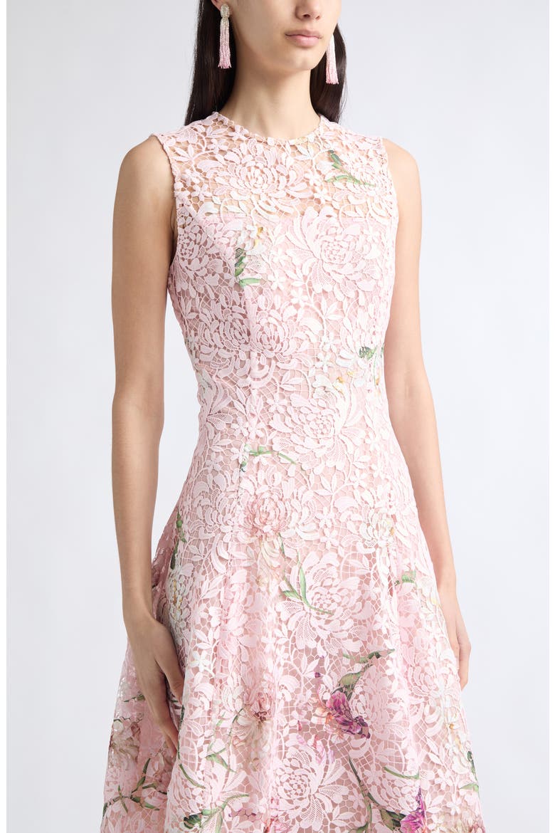 Painted Iris Guipure Lace Midi Dress, Alternate, color, BLOSSOM MULTI