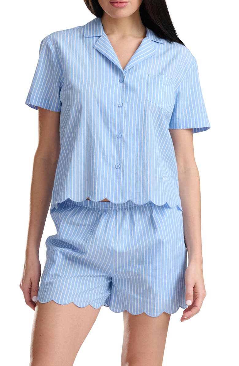 Splendid Scallop Cotton Poplin Pajamas, Main, color, Hydrangea