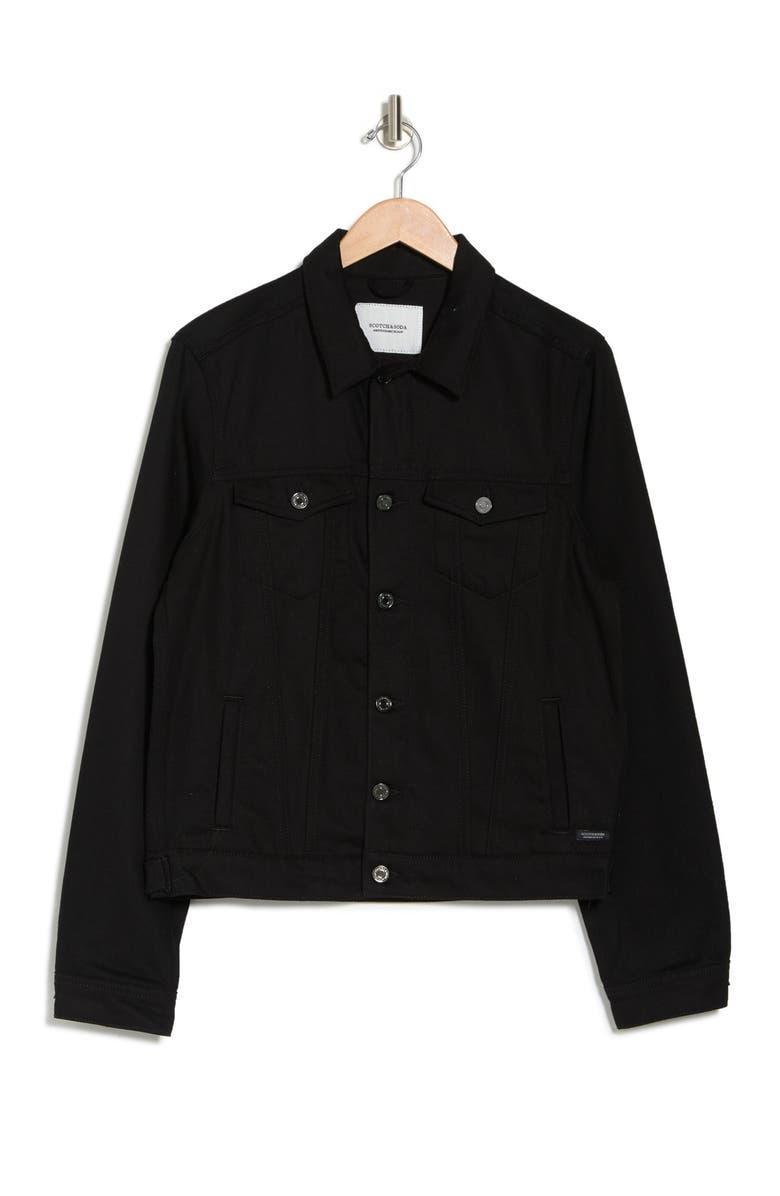 Scotch & Soda Solid Denim Trucker Jacket, Alternate, color, 