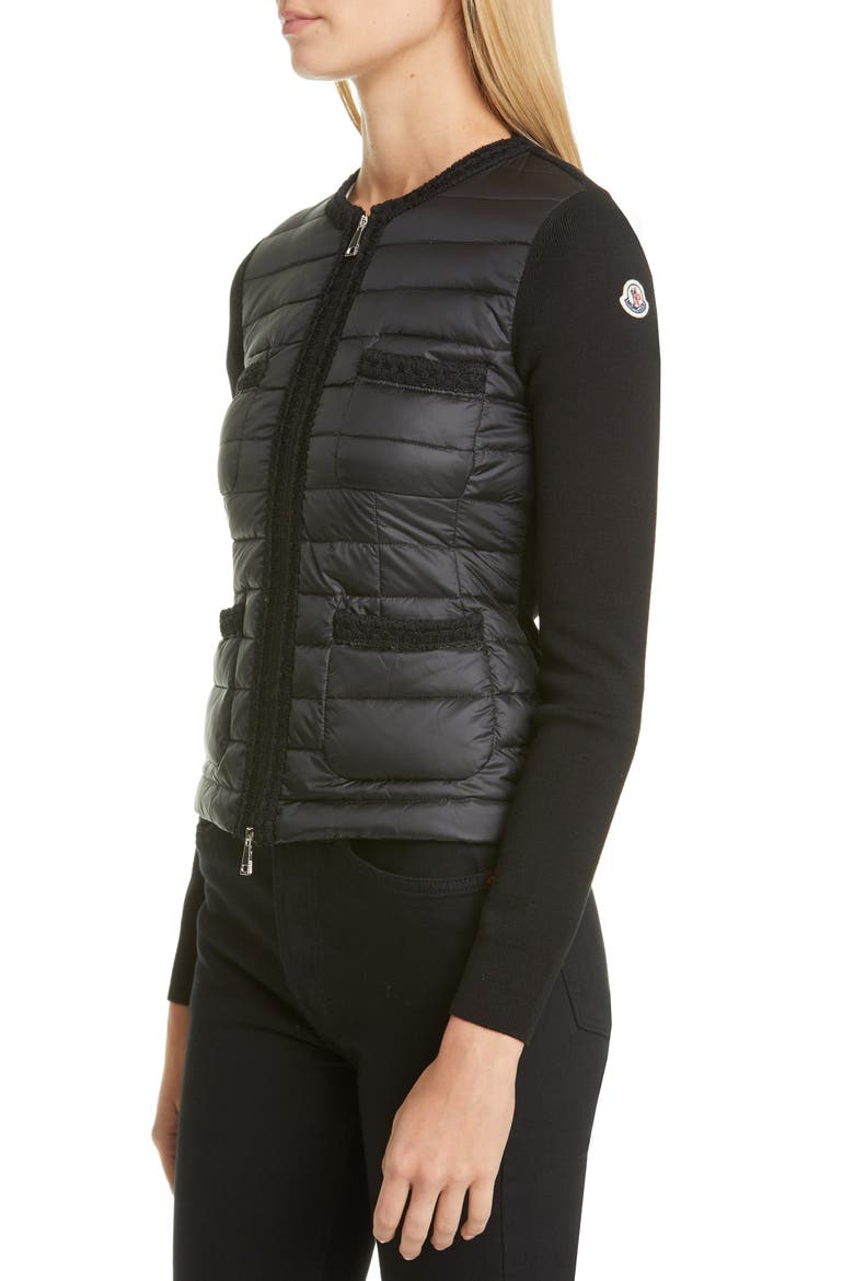 Quilted Down Jacket, Alternate, color, BLACK