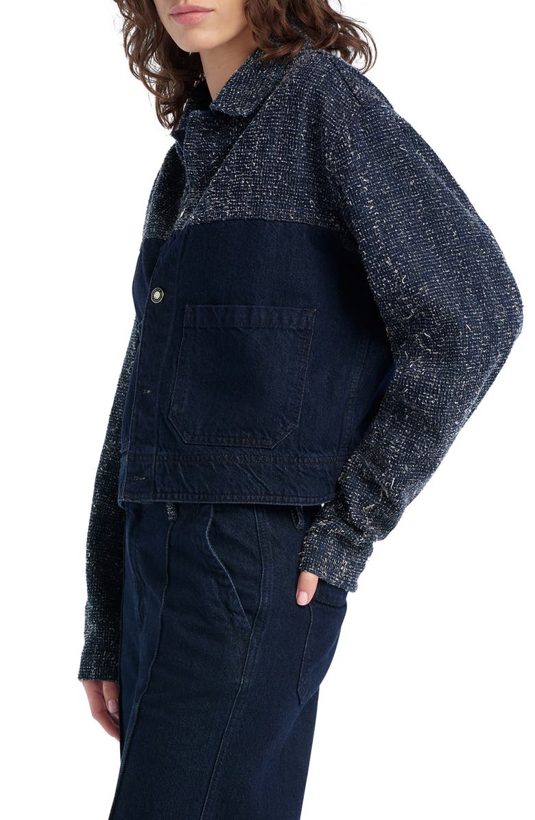 Favorite Daughter The Leave An Impression Texture Denim Jacket, Alternate, color, Marfa