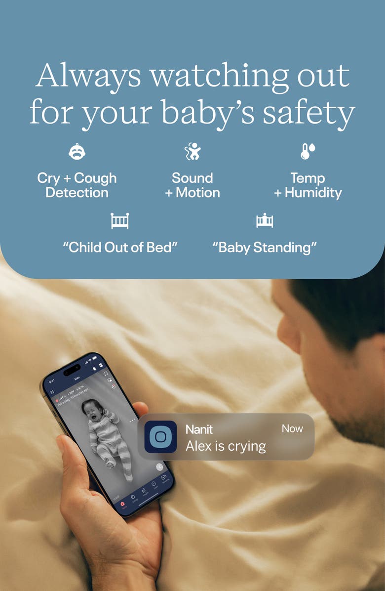Nanit Smart Baby Monitor System, Alternate, color, White
