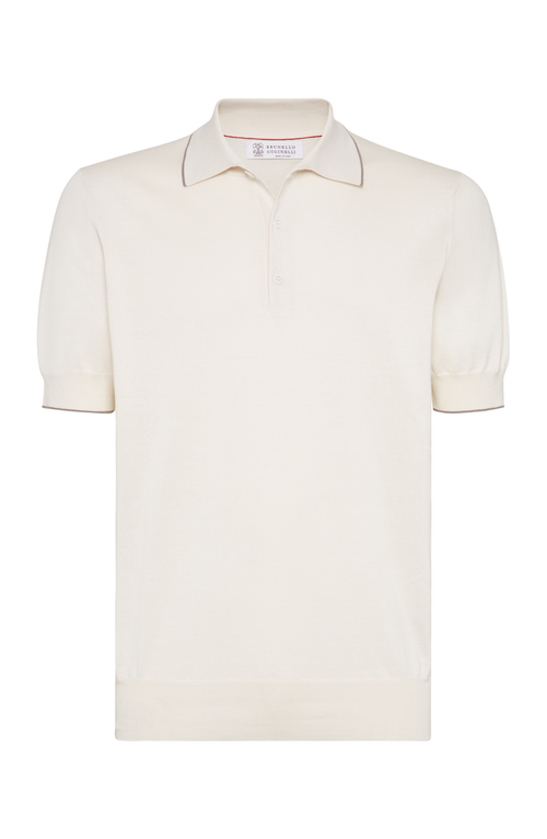 Brunello Cucinelli Cotton Polo Shirt In Ecru