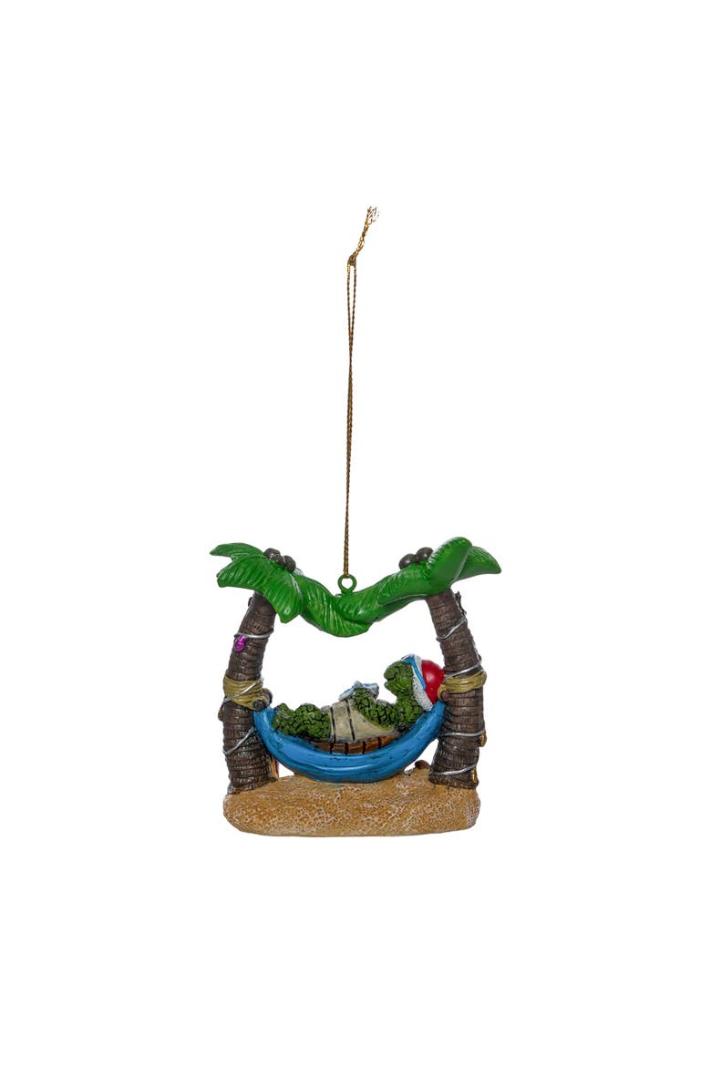 Chilling Sea Turtle Tree Ornament, Main, color, Brown