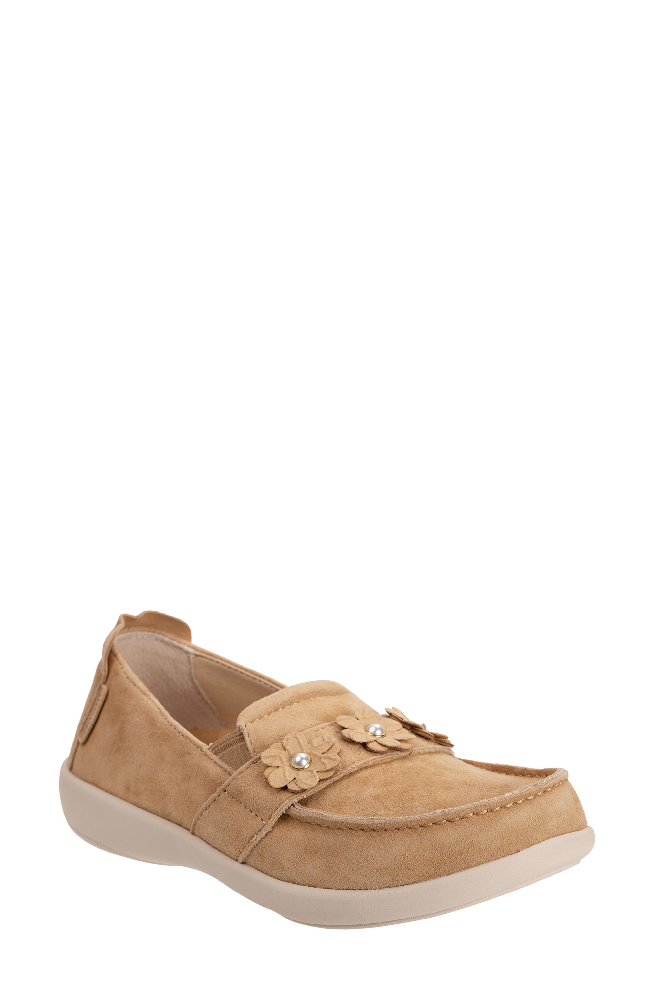 Siesta Flower Slip-On, Main, color, TAN/ TAN
