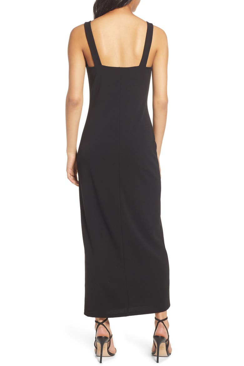 The Bravado Slit Front Maxi Dress, Alternate, color, BLACK