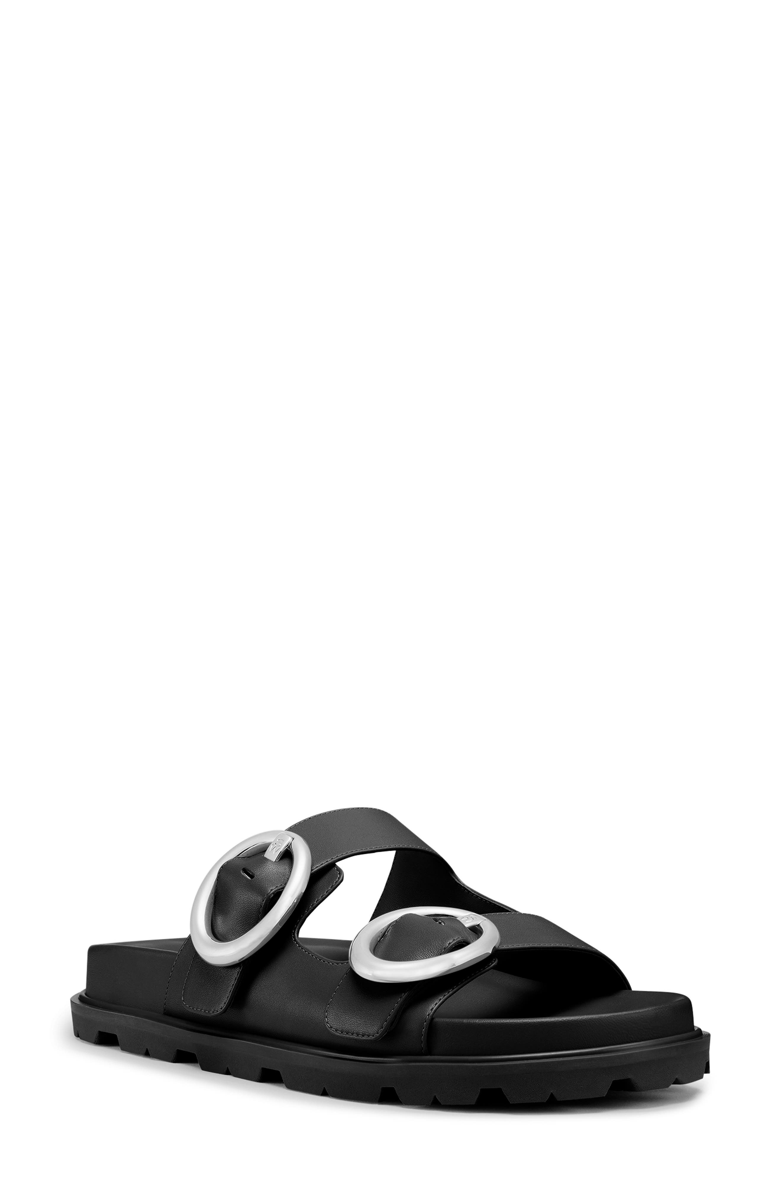 Stuart Weitzman Benni Two-Strap Sandal, Main, color, Black
