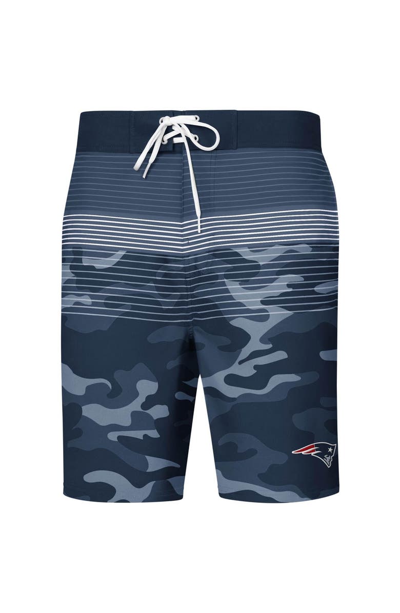 G-III SPORTS BY CARL BANKS Men's G-III Sports by Carl Banks Navy New England Patriots Wave Swim Trunks, Alternate, color, 