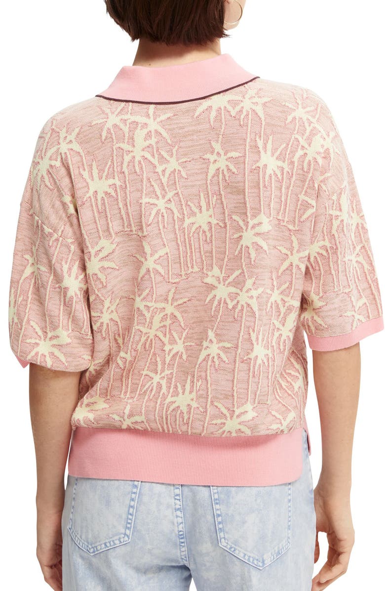 Scotch & Soda Organic Cotton Blend Jacquard Knit Polo, Alternate, color, 