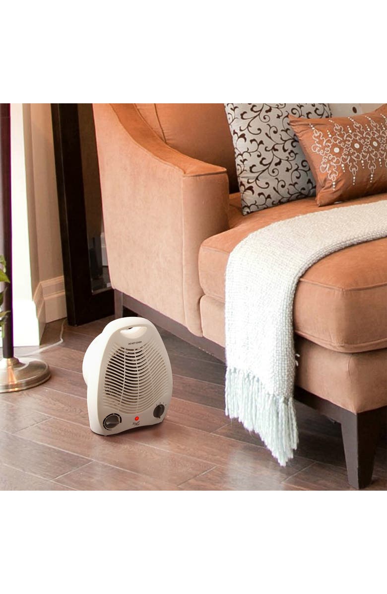 Vie Air 1500W Portable 2 Settings White Office Fan Heater with Adjustable Thermostat, Alternate, color, White