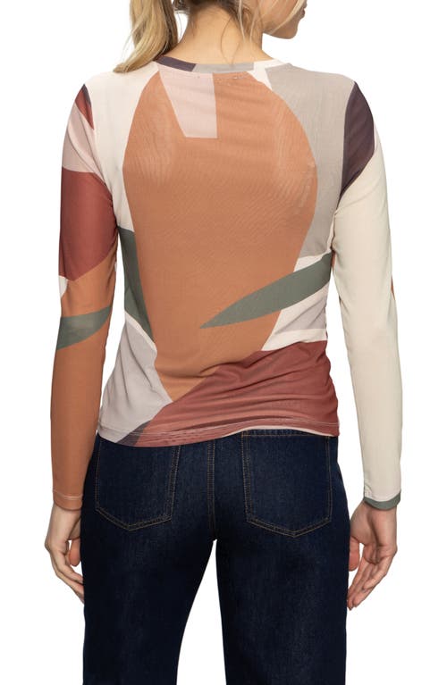 Sanctuary Floral Print Long Sleeve Mesh Top In Multi