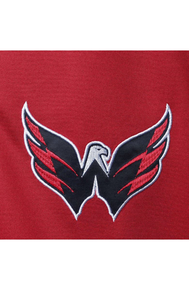 STARTER Men's Starter Red Washington Capitals Transitional Raglan Half-Zip Top, Alternate, color, Red