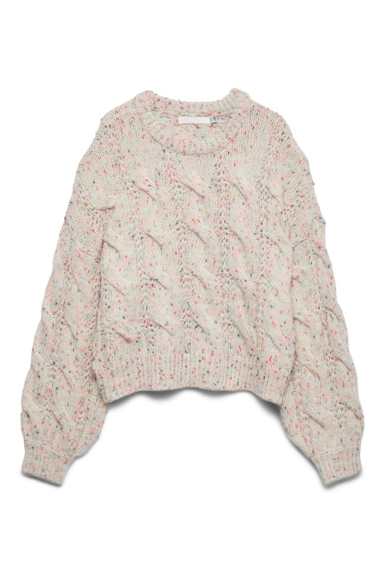 Zena Nep Cable Sweater, Alternate, color, BIRCH DETAIL COMBO