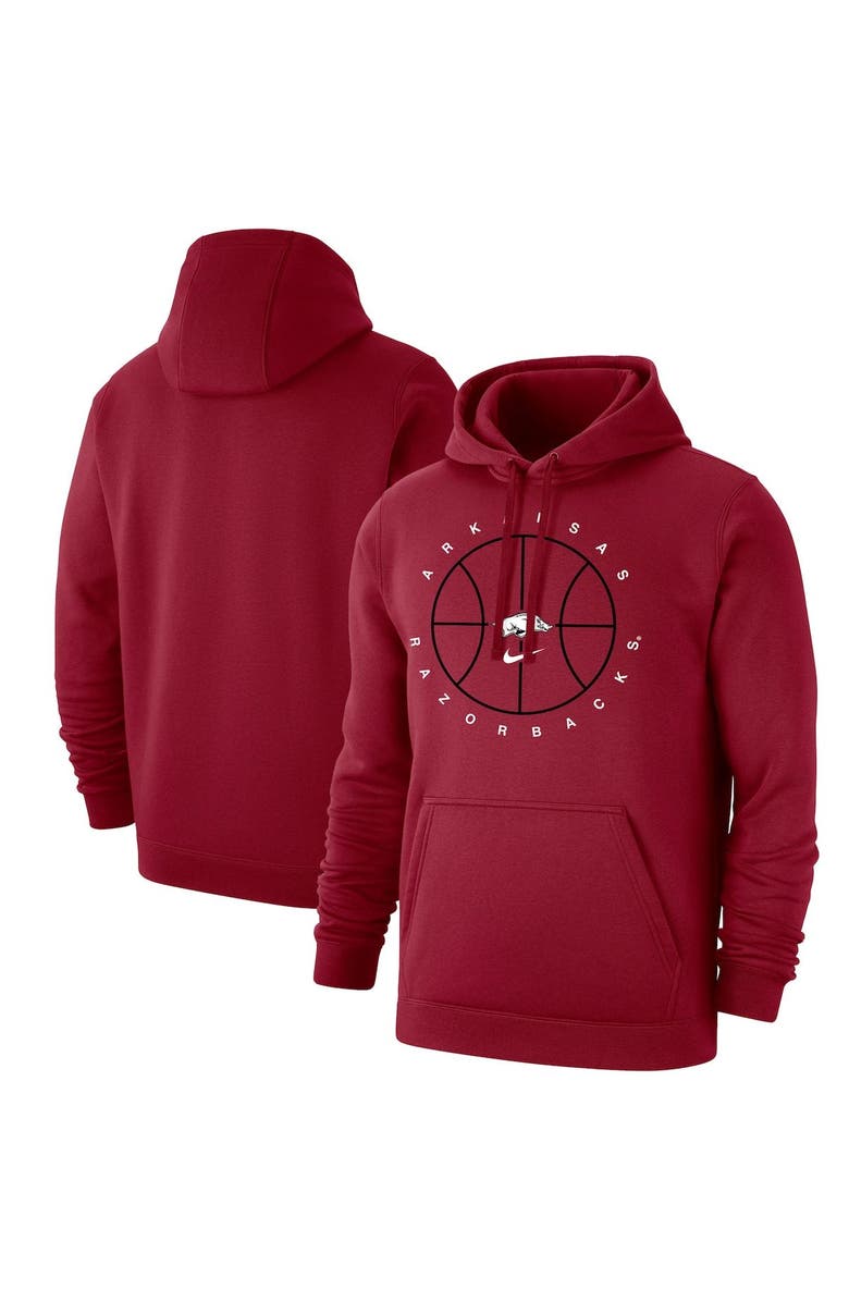 Nike Men's Nike Cardinal Arkansas Razorbacks Basketball Icon Club Fleece Pullover Hoodie, Alternate, color, 