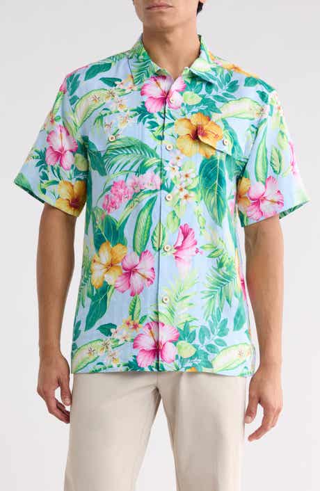 Hibiscus Heritage Linen Button-Up Shirt
