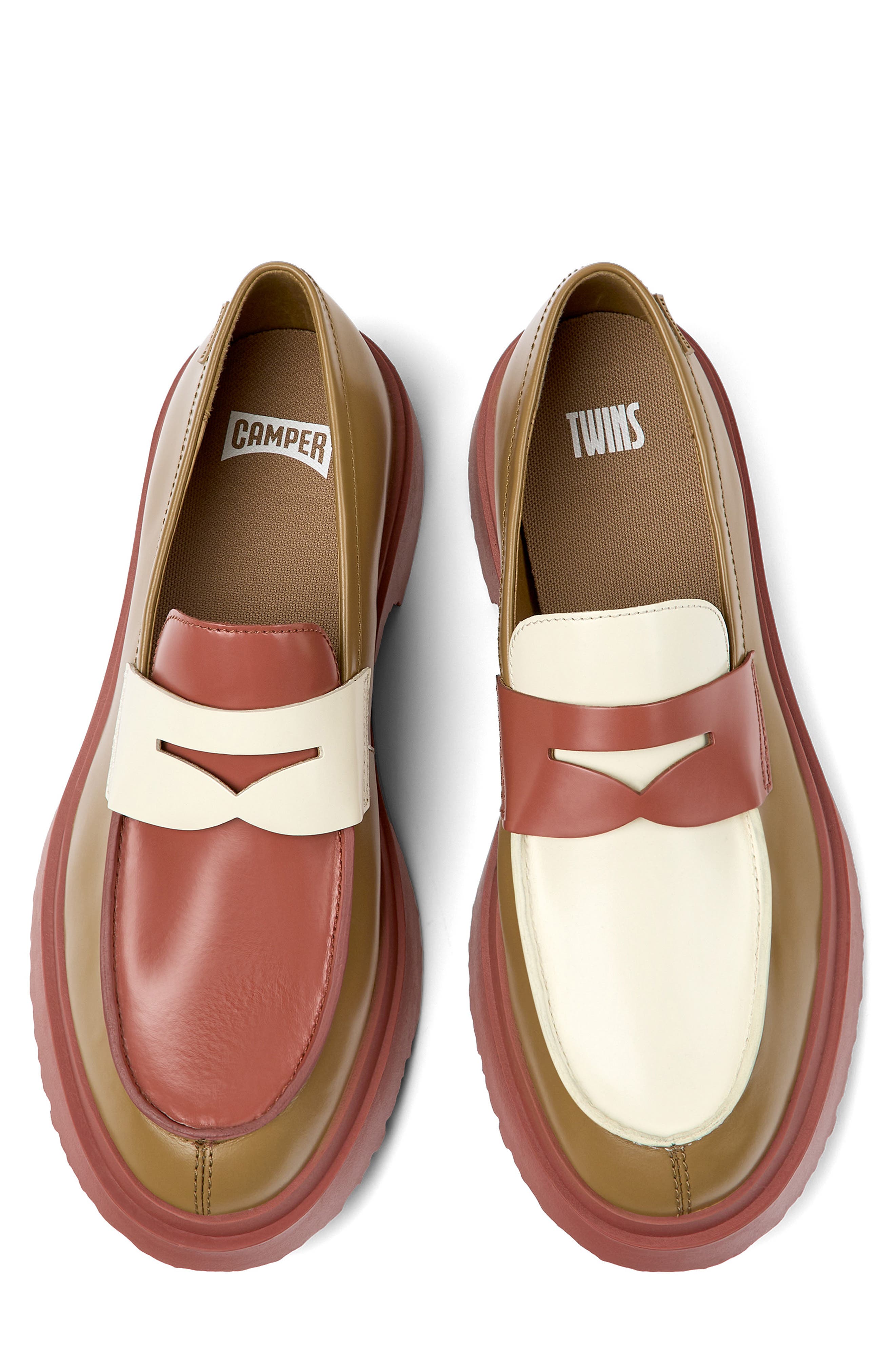 Twins Mismatched Penny Loafer, Alternate, color, TAN