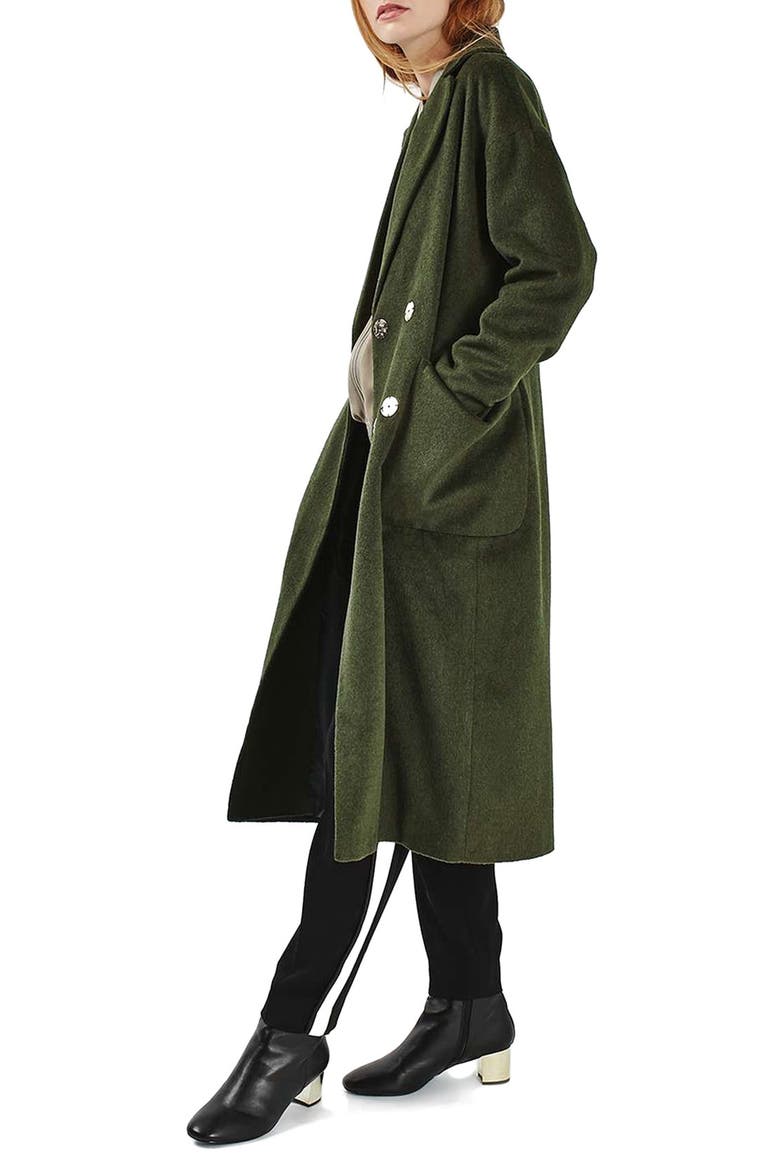 Longline Slouch Coat, Main, color, OLIVE
