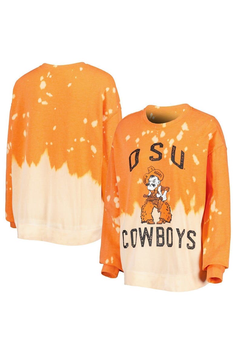 Women's Gameday Couture Orange Oklahoma State Cowboys Twice As Nice Faded Dip-Dye Pullover Long Sleeve Top, Alternate, color, Orange