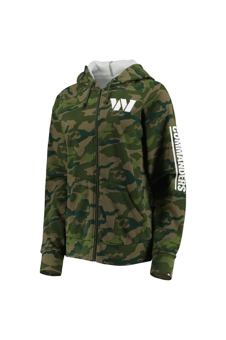 Women's New Era Camo Washington Commanders Raglan Full-Zip Hoodie, Alternate, color, Camo