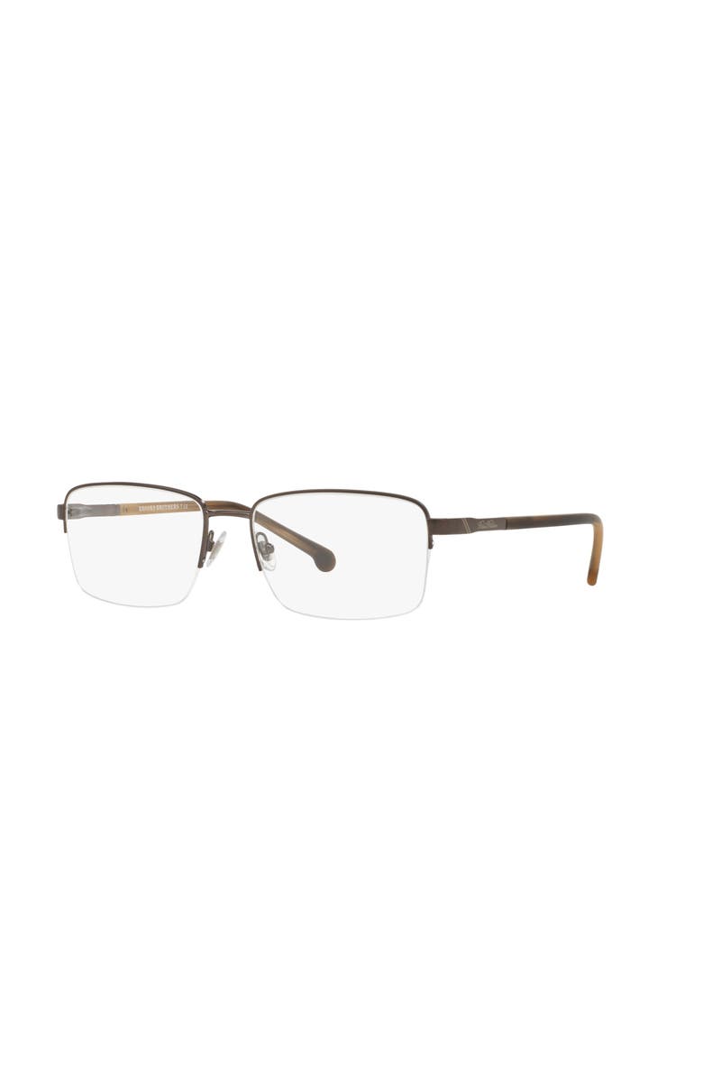 Brooks Brothers 56mm Rectangle optical glasses, Main, color, Brown