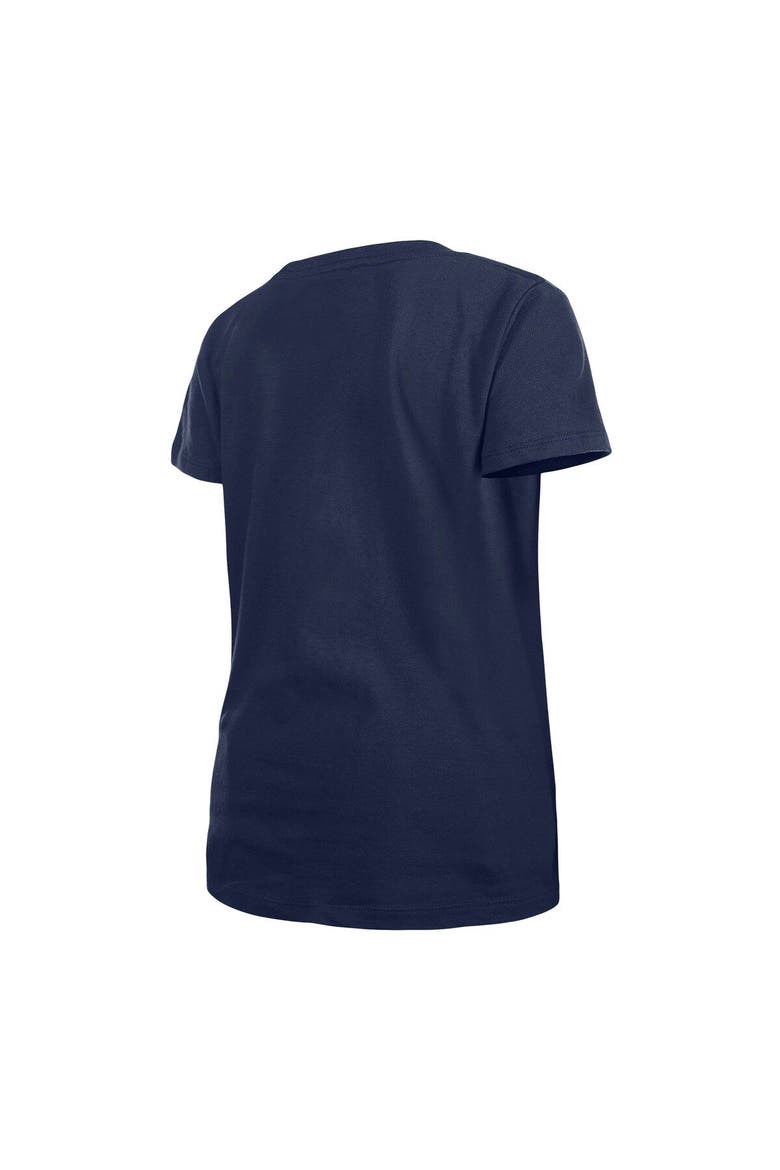 Girls Youth New Era Navy Milwaukee Brewers Flip Sequin Team V-Neck T-Shirt, Alternate, color, Navy