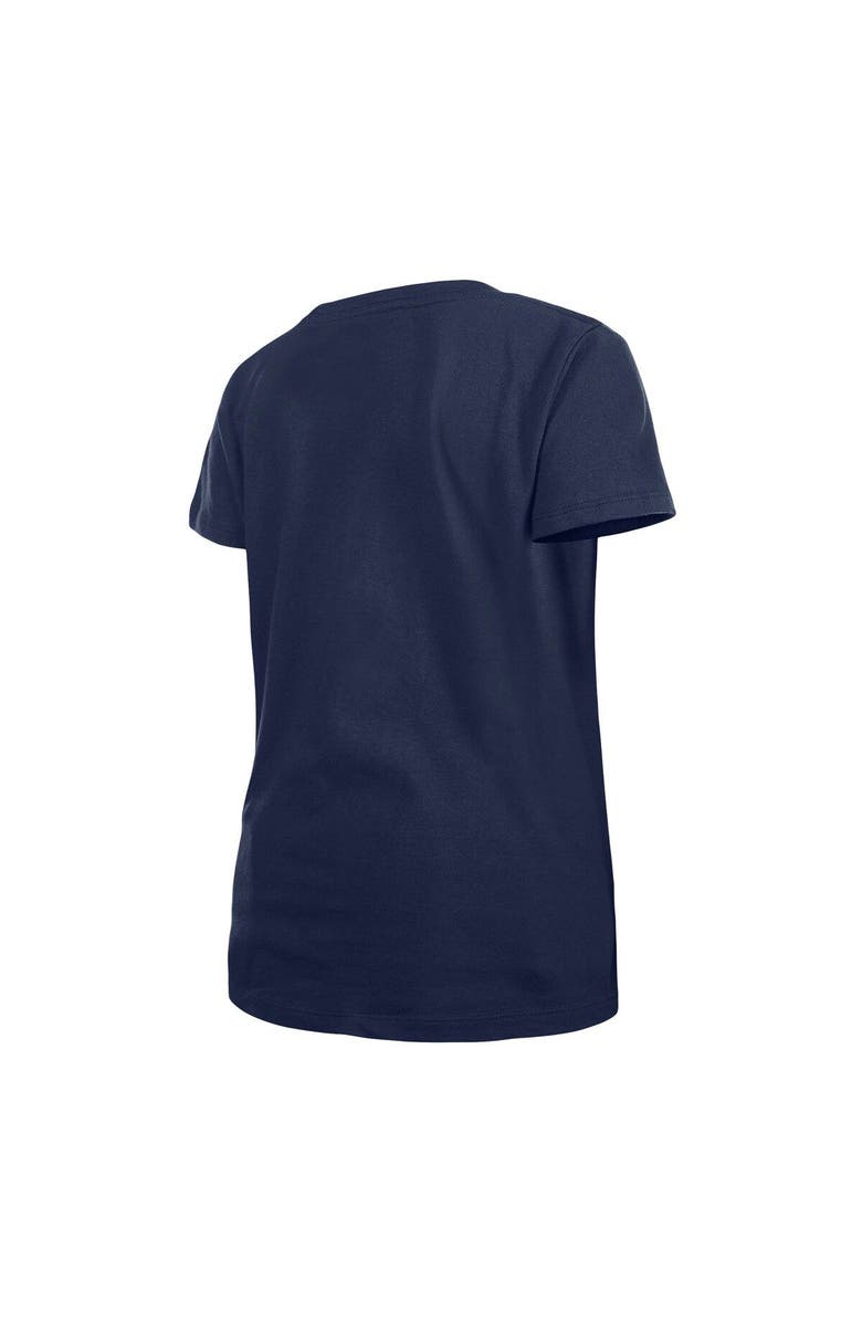 New Era Girls Youth New Era Navy Milwaukee Brewers Flip Sequin Team V-Neck T-Shirt, Alternate, color, 