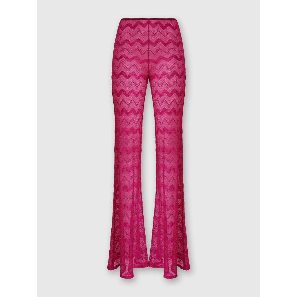 Missoni Flare Cover-up Trousers In Zig Zag Lamé Viscose In Purple