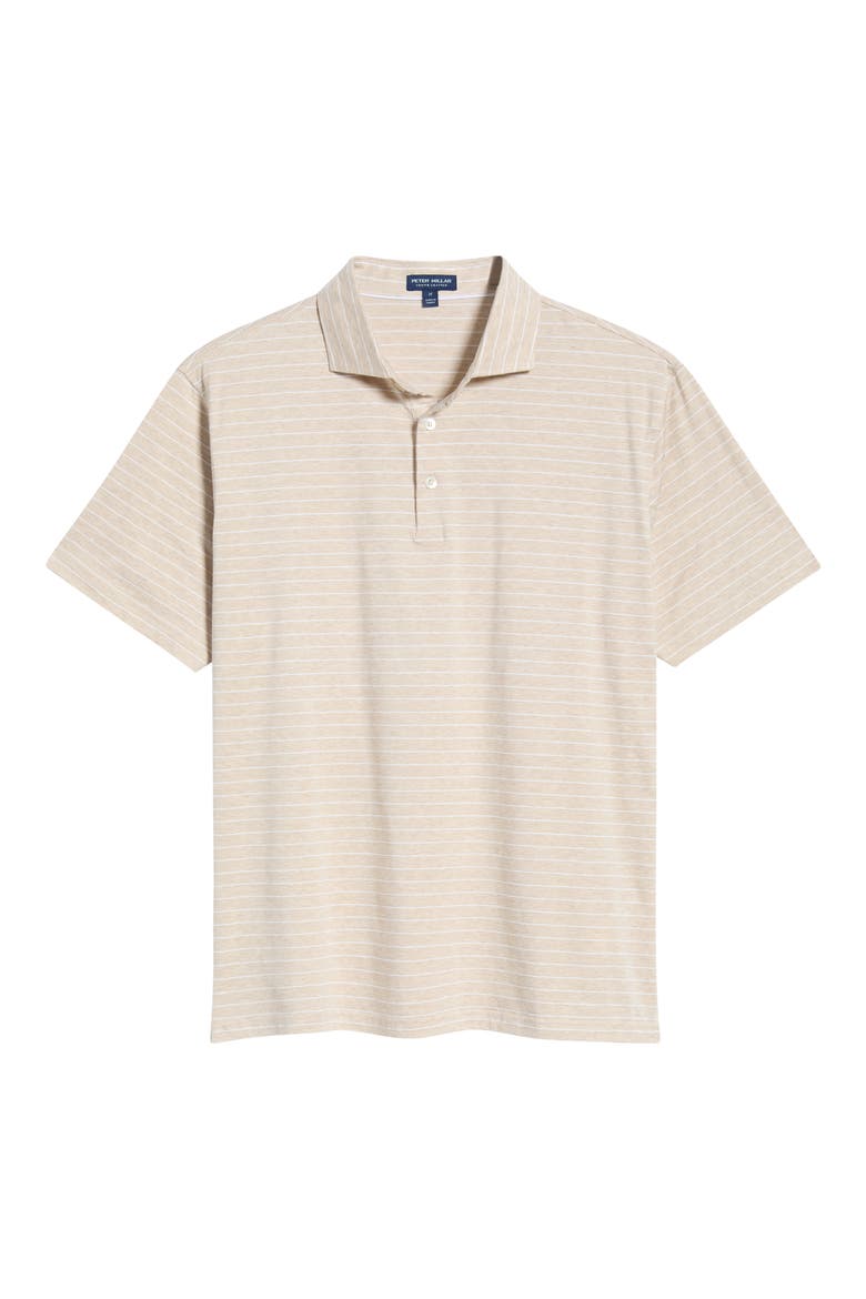 Crown Crafted Excursionist Flex Pinstripe Polo, Alternate, color, TRUFFLE
