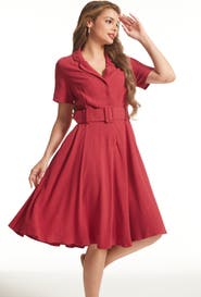 ModCloth Rustic Elegance Fit & Flare Shirt Dress