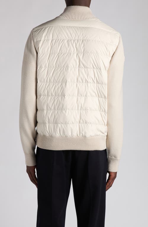 Moncler Wool Zip-up Sweater In Neutral