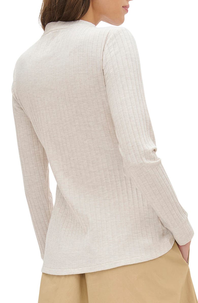 ALIGNE Daphne Rib Cardigan, Alternate, color, Oatmeal Marl