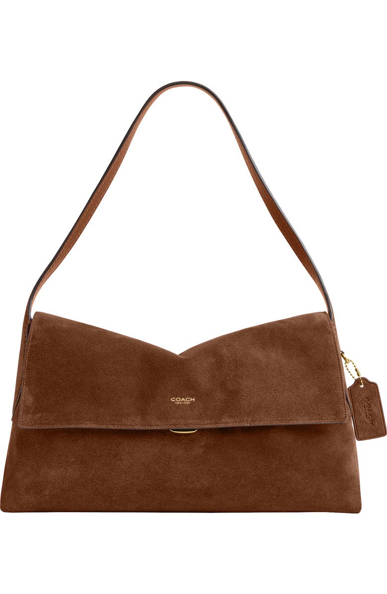 COACH Chelsea 36 Suede Shoulder Bag, Main, color, Warm Brown