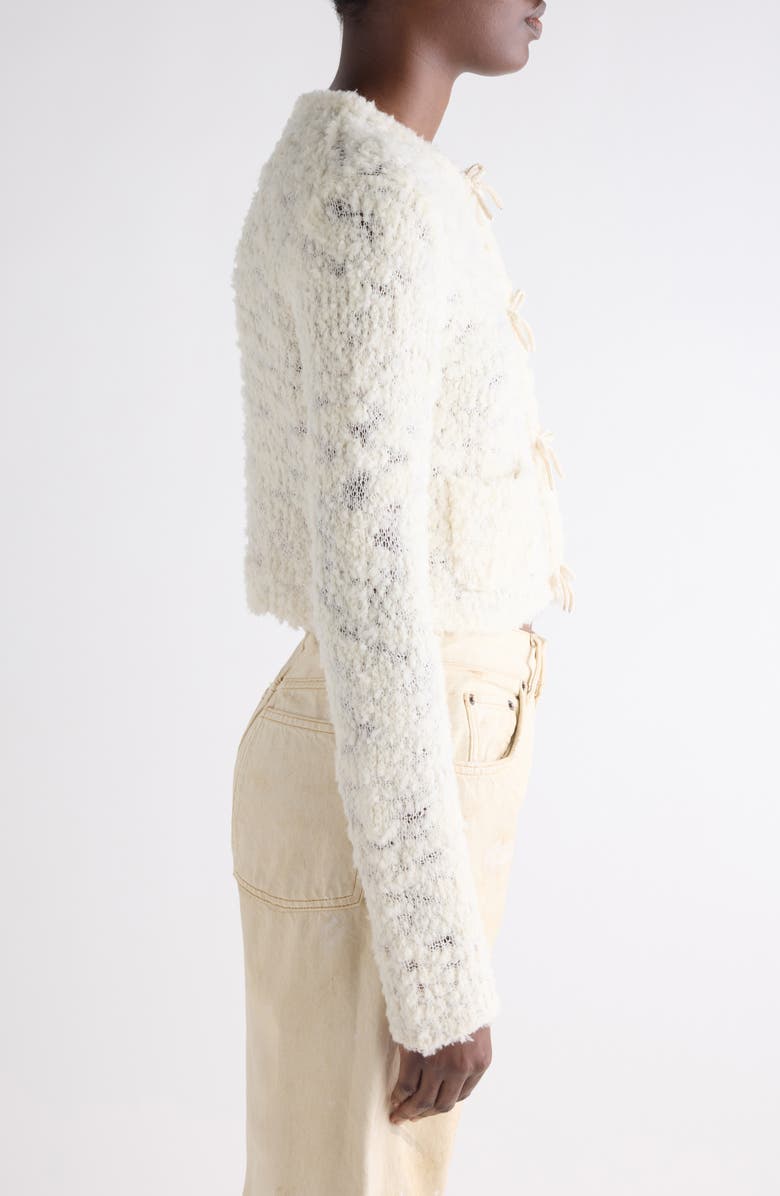 Acne Studios Kitsari Textured Wool Blend Cardigan, Alternate, color, White
