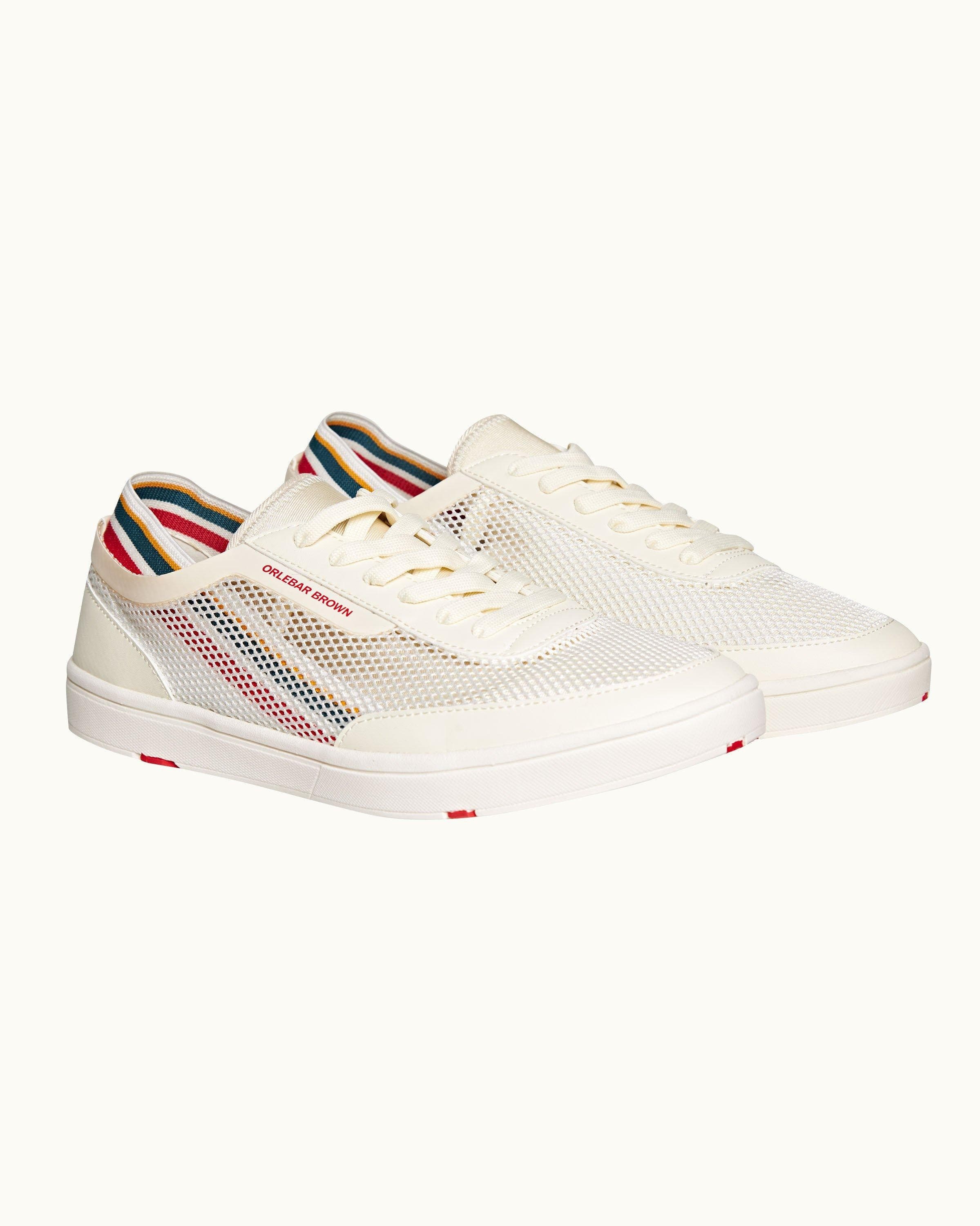 Orlebar Brown Larson O.B Stripe Shoe You Can Swim, Main, color, White/Orange/Aquamarine