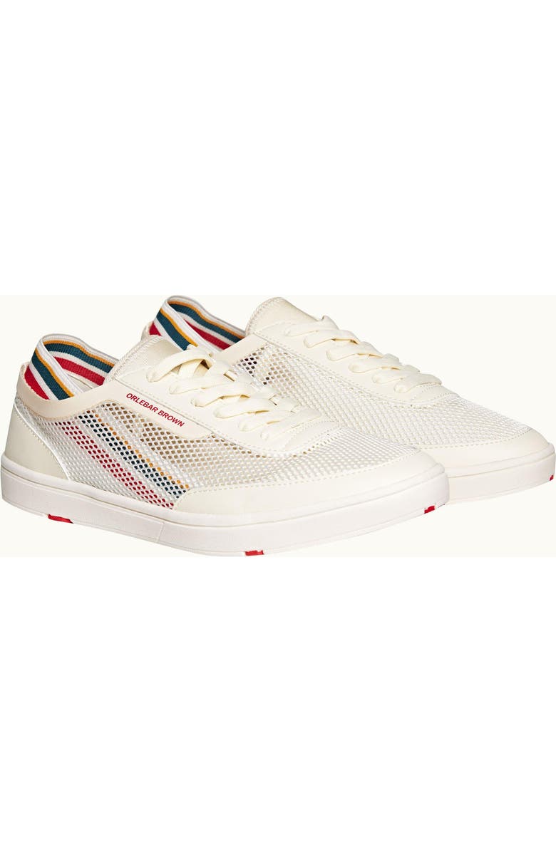 Orlebar Brown Larson O.B Stripe Shoe You Can Swim, Main, color, White/Orange/Aquamarine