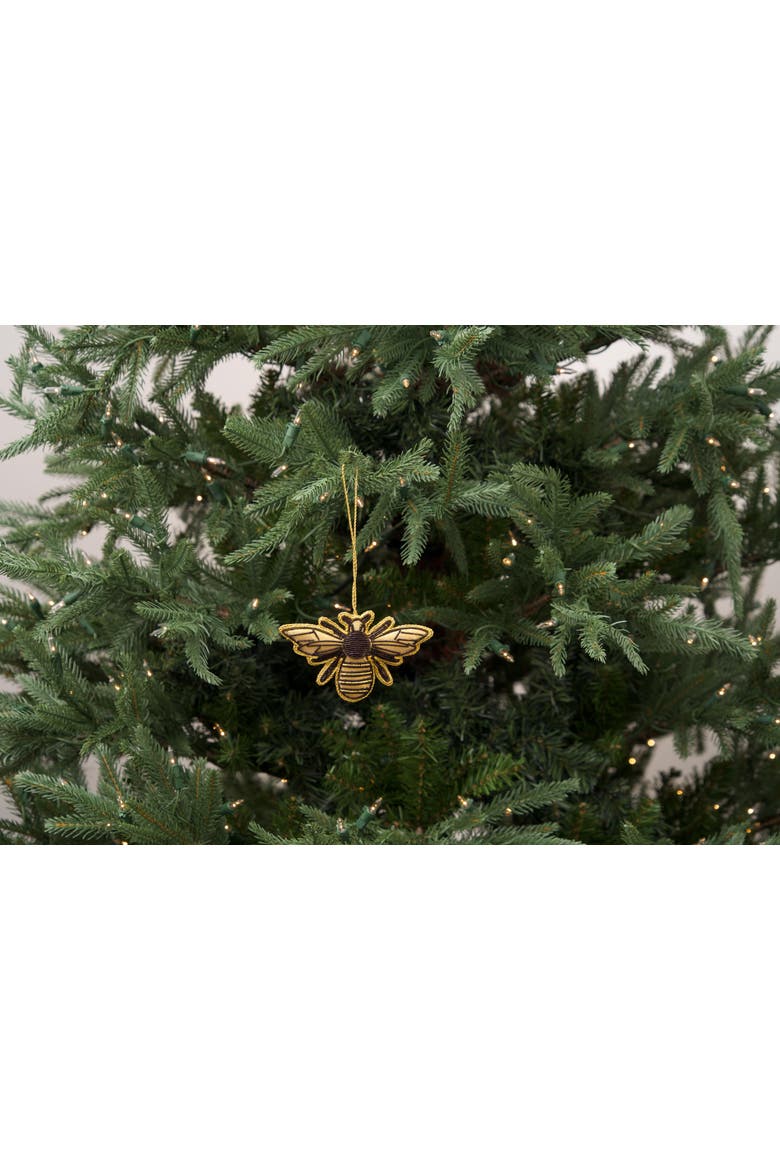Bee Beaded Yellow Christmas Tree Ornament, Alternate, color, Yellow
