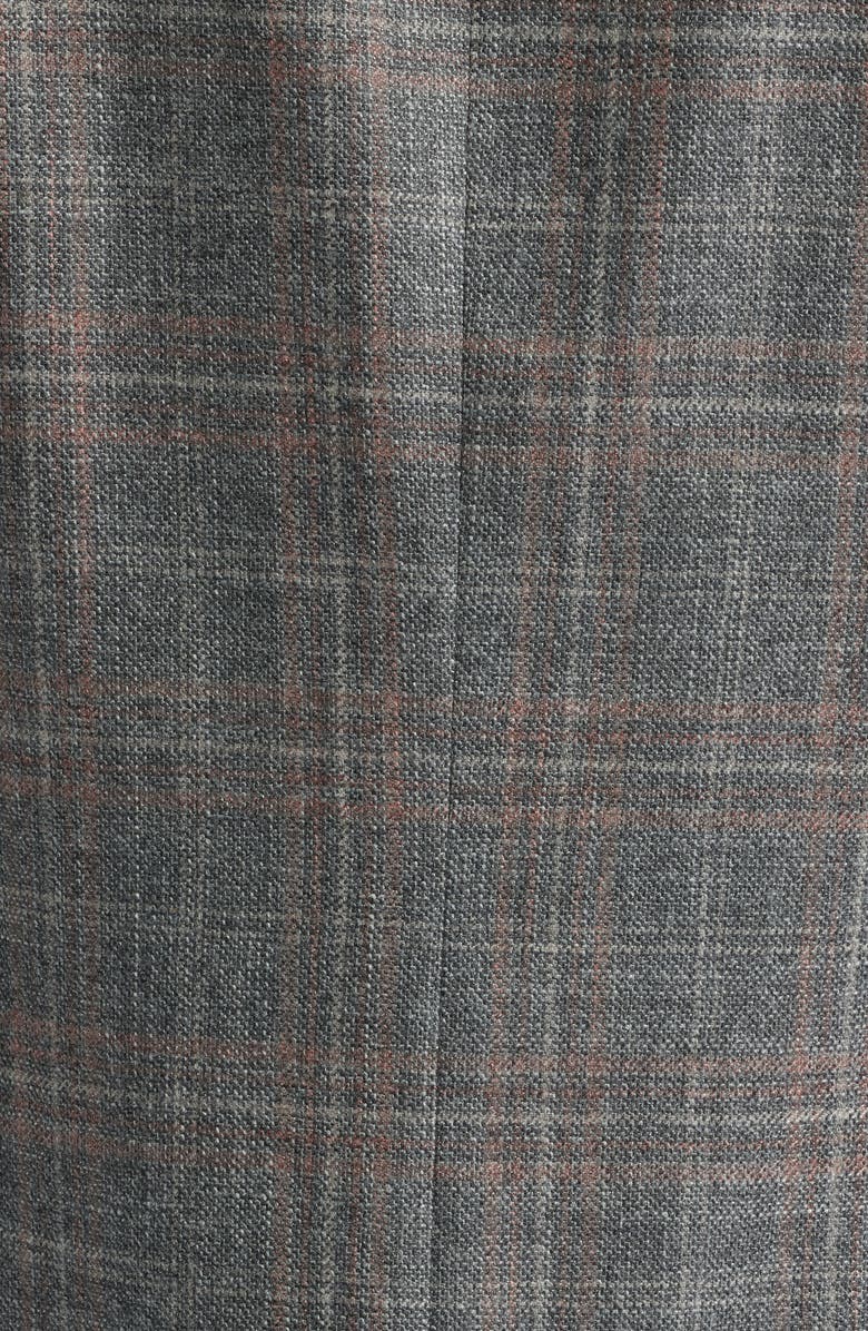 Canali Siena Regular Fit Plaid Wool & Silk Blend Sport Coat, Alternate, color, Grey