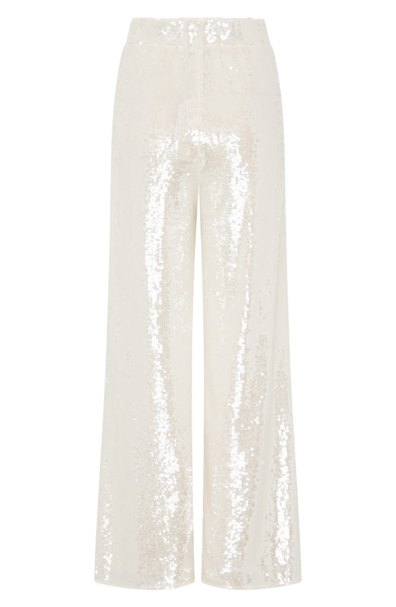 Milly Reed Sequin Pants, Alternate, color, White