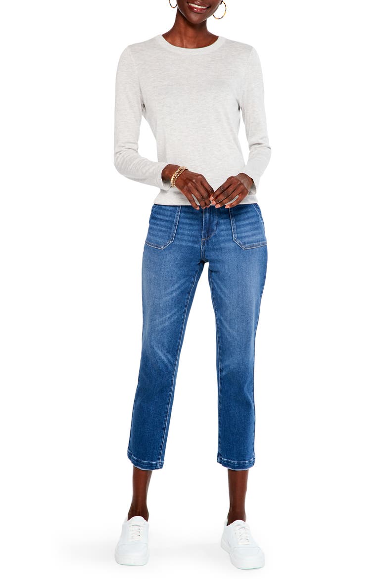 Crewneck Cotton Blend Sweater, Alternate, color, GREY HEATHER