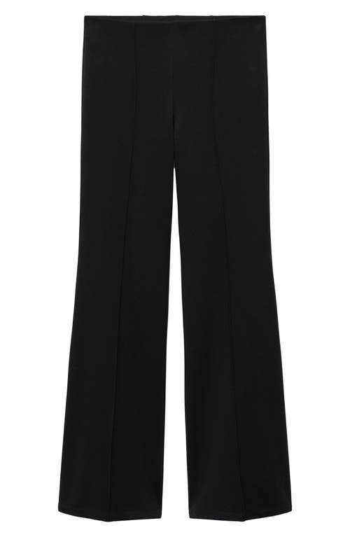 Mango Seamed Detail Flare Leggings In Black