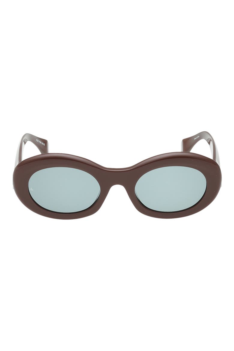 51mm Oval Sunglasses, Main, color, SHINY CAPPUCCINO/ GREEN LENSES