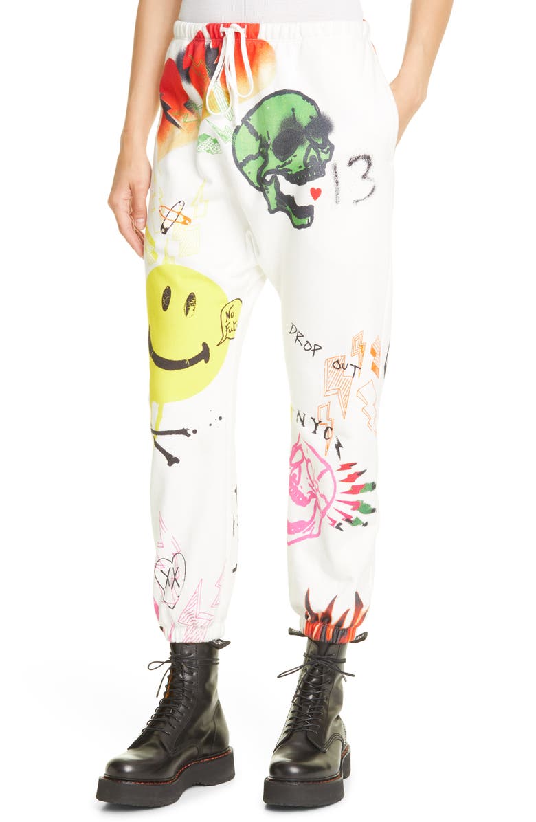 R13 Graffiti Drop Sweatpants, Alternate, color, 
